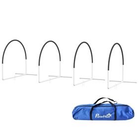Dog Agility Kit Pet Obstacle Course Training Equipment Outdoor with Weave Poles, Carry Bag, Black (Option: Black)