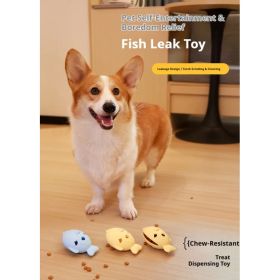 Fish-Shaped Dog Treat Dispenser Toy-Food-Grade Silicone Slow Feeder For Boredom Relief, Self-Entertainment & Pet Interaction - Durable Chew Toy W (Option: Blue)