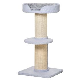 Cat Tree Kitty Tower with Sisal Mat Scratching Post, Cat Bed, Cushion, Perch, 18" x 18" x 36", Light Blue (Option: Light Blue)