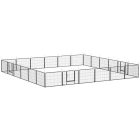 24 Panel 24" Height Heavy Duty Dog Playpen for Small Medium Dogs, Grey (Option: Grey)